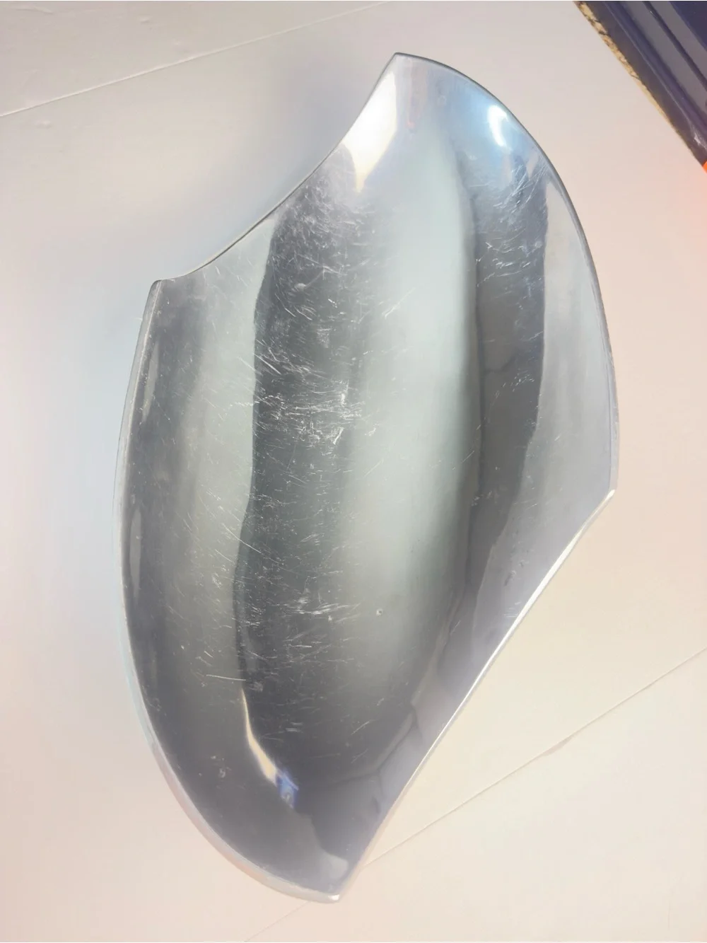 Contemporary Silver Sculptural Wall Mirror - Curved Organic Shape